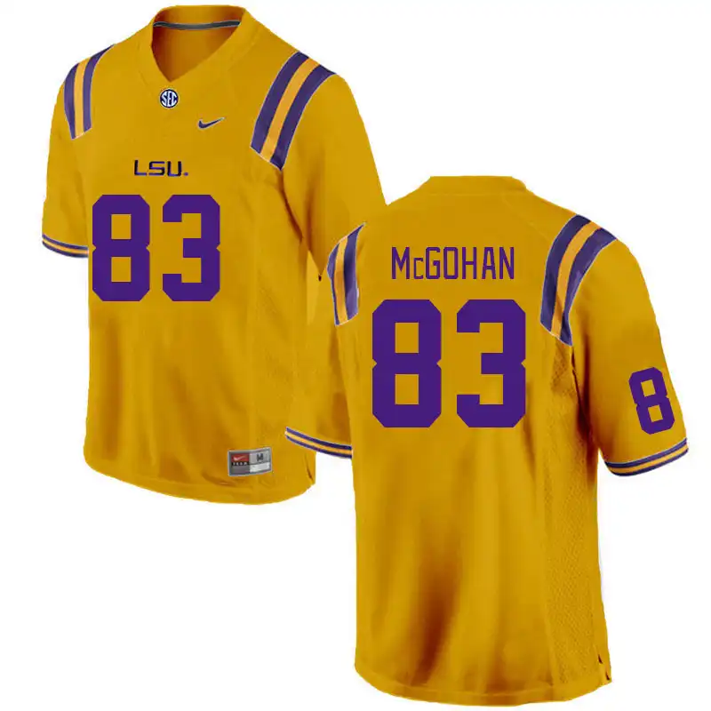 Men's LSU Tigers Jackson McGohan #83 Gold NCAA Football Jersey